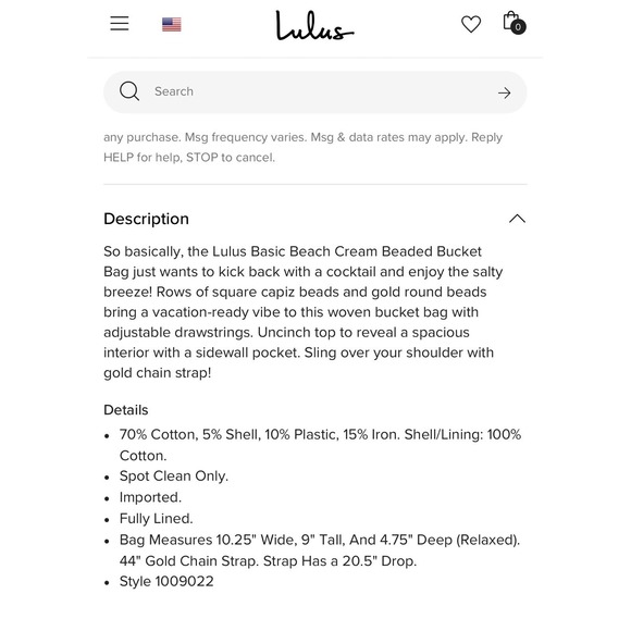 Lulus Beach Cream Beaded Woven Bucket Crossbody Bag With Adjustable Drawstrings - Picture 3 of 13